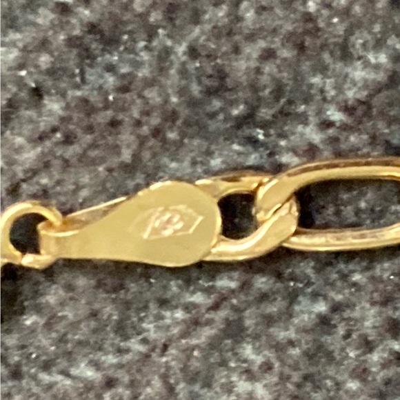 NWT GENUINE 10K GOLD BRACELET MADE IN ITALY. FIGARO DESIGN 3+1. - Picture 5 of 5